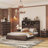 4-Piece Queen Size Vintage Wooden Bedroom Set | Includes Bed Frame, 2 Nightstands & 1 Dresser | Distressed Wood Finish for Timeless Charm | Sturdy Construction | Ideal for Master Bedroom, Guest Room & Retro-Style Spaces-271361590