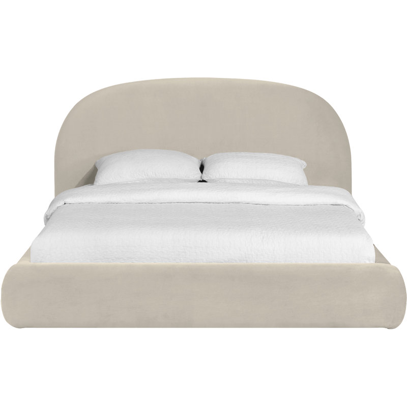 Lit tapissier Kat, Grand lit, Crème
