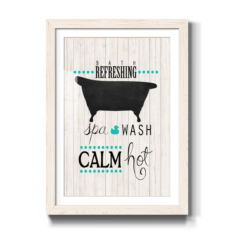 " Refreshing Bath " Print, 31.5" H x 23.5" W x 1.5" D, White