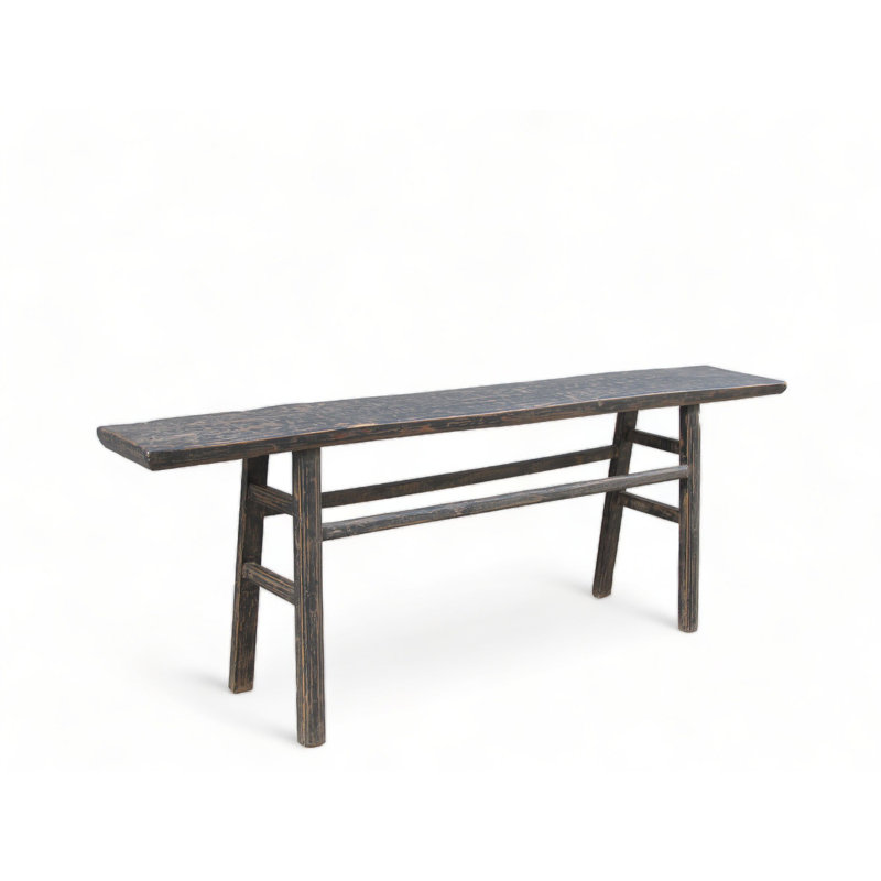 Solid Wood Console Table, Black/Brown, Black/Brown, 31.9" H x 88.6" W x 14.2" D