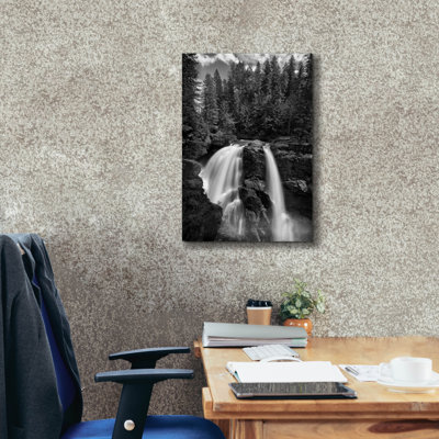 «Nooksack Falls B & w» par Rick Berk, art mural sur toile