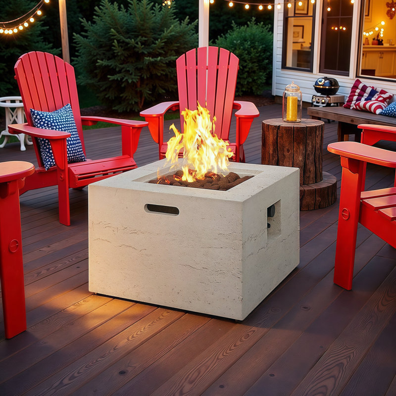 Table de foyer d'extérieur au propane MGO - flamme réglable de 40 000 BTU, conception résistante aux intempéries avec roches de lave et housse - légère pour le patio, la piscine ou la cour arrière