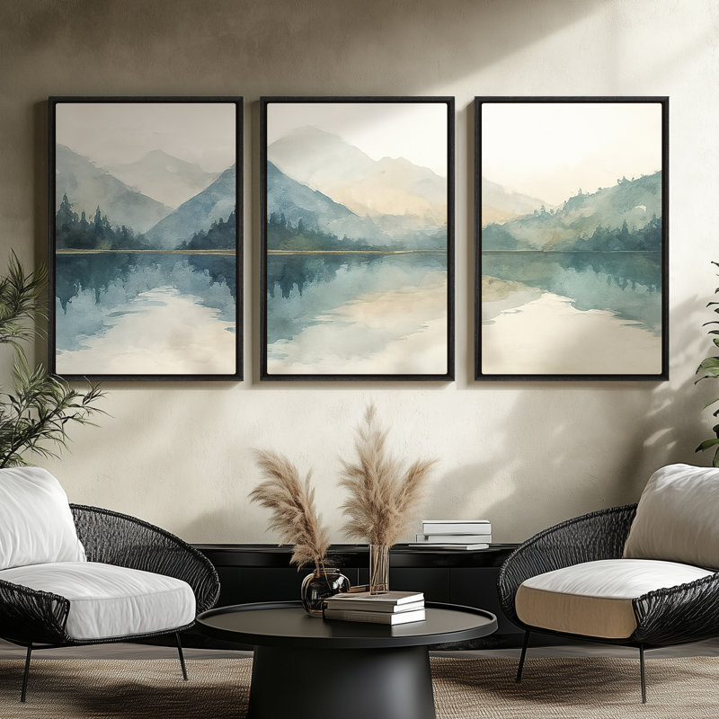 Framed Canvas Wall Art - Vintage Abstract Wall Prints for Bedroom, 24" H x 16" W, Black