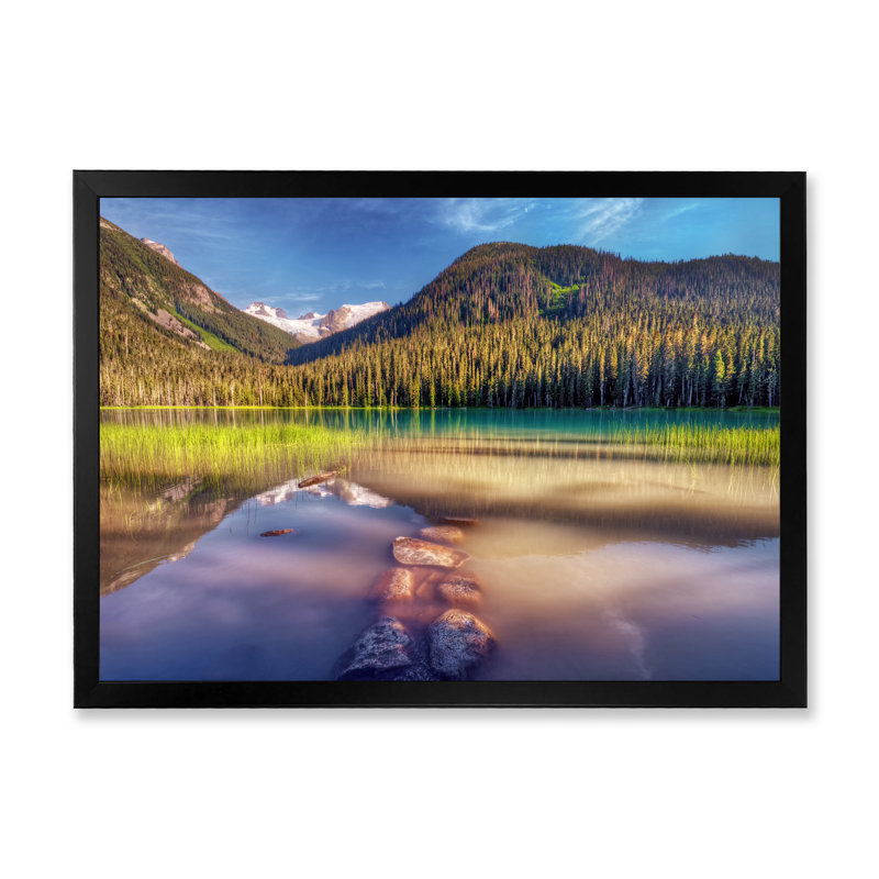 Brilliant Mountain Lake - On, Impression noire sur toile encadrée, H 8 po x l 12 po x P 1 po