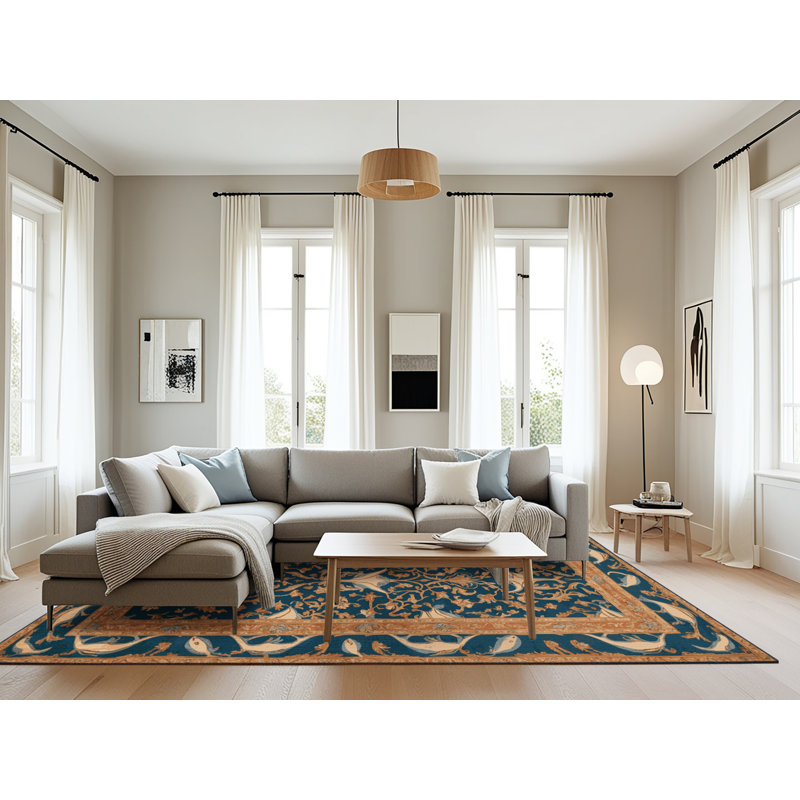 Tapis gris français lavable à la machine, Rectangle 8 pi x 12 pi