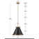 1-Light Matte Brass Pendant Lighting with Matte Black Shade