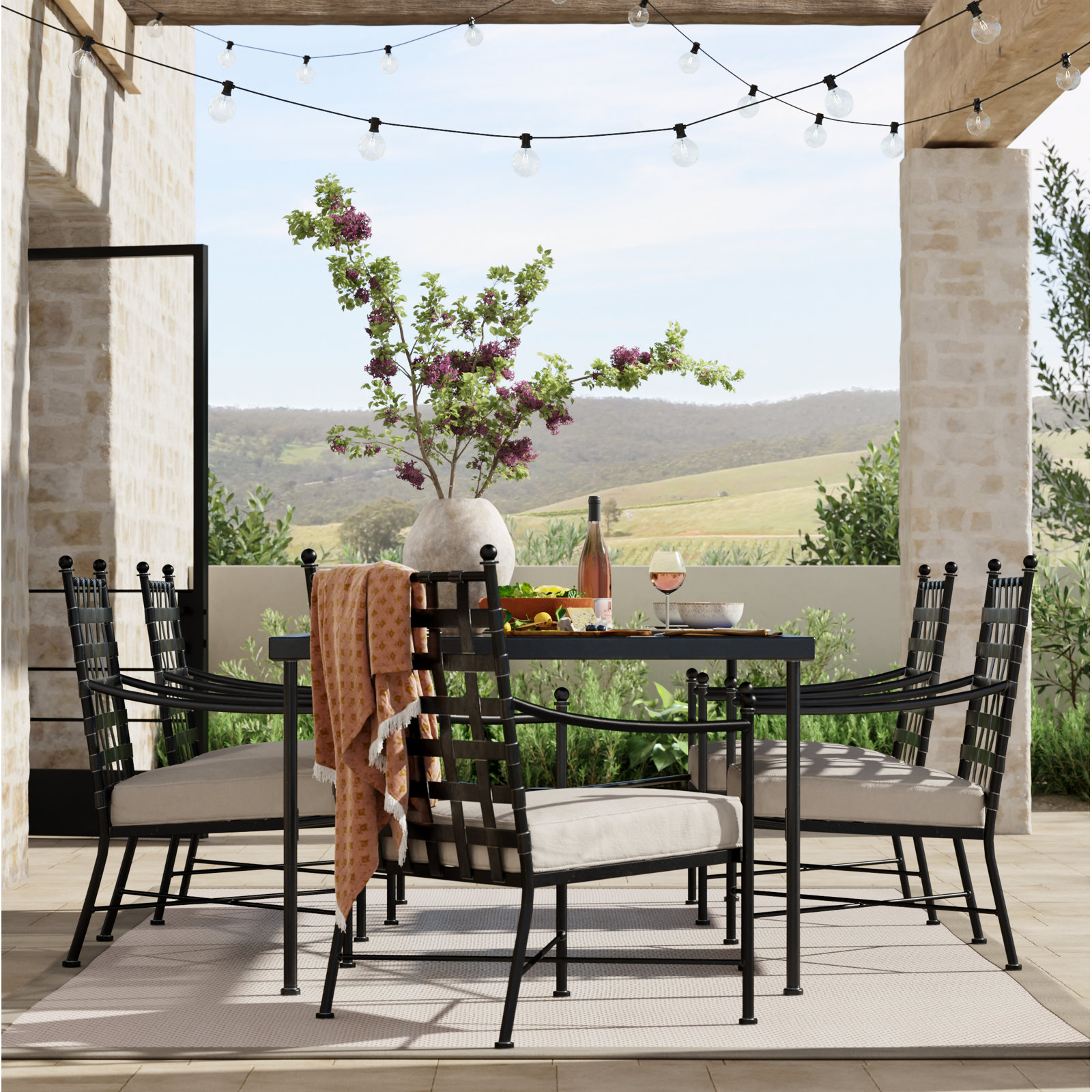 Lucier Sunbrella® Patio Dining Set, 44" L x 44" W x 29" H