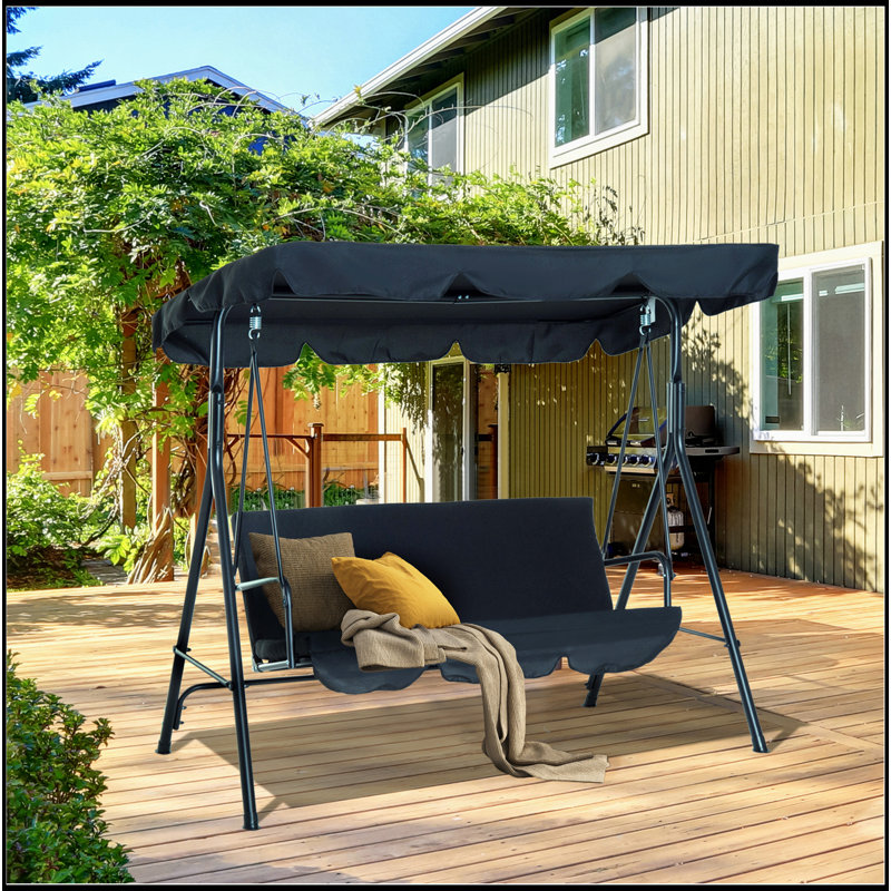 Fauteuil suspendu 3 places Avalynn, L 67,75 po, Noir