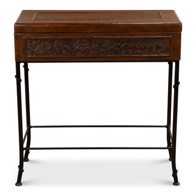 Table de bout botanique en bois massif avec rangement Mccarter