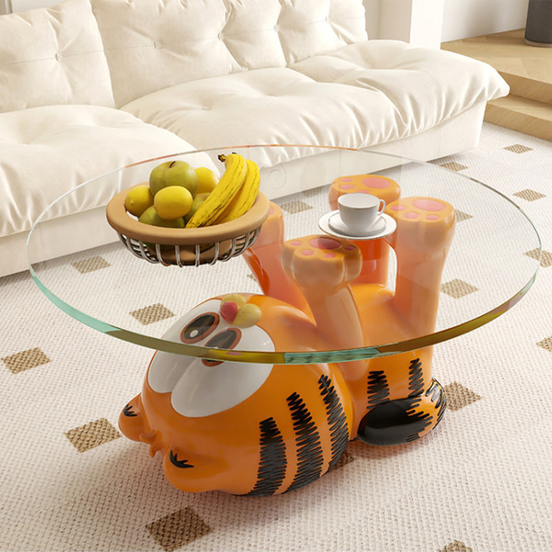 Ornement de table basse en forme de chat crème Garfield
