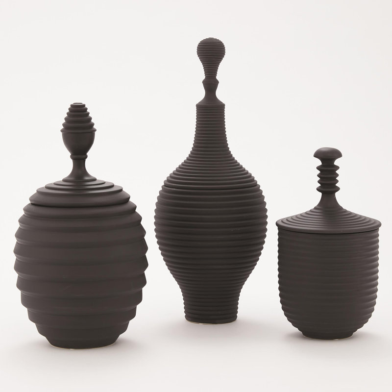 Orion 20.5" Ceramic Jar, Black