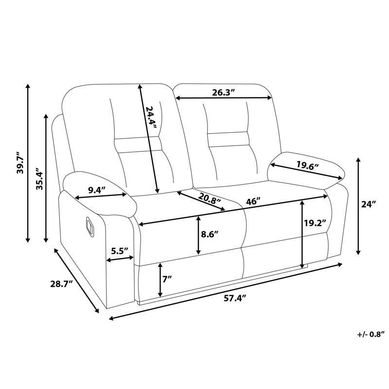 Wiggin Reclining Sofa, Beige