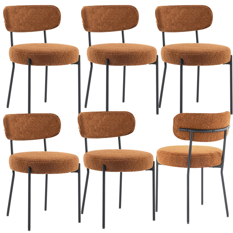Chaises de salle à manger rembourrées Boucle, Brun