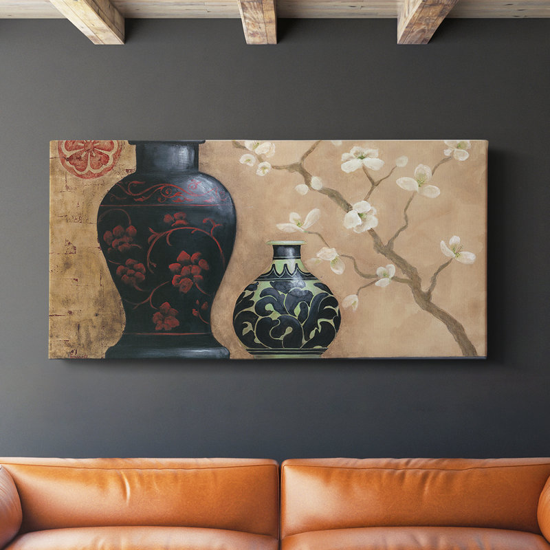 Asian Calm I - Toile tendue avec châssis - Prêt à accrocher, H 20 po x l 40 po