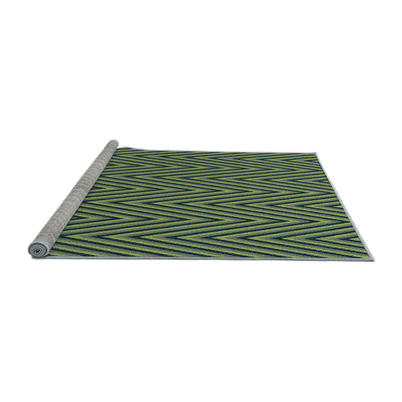 Tapis bleu tissé à la machine, Rond 3 pi