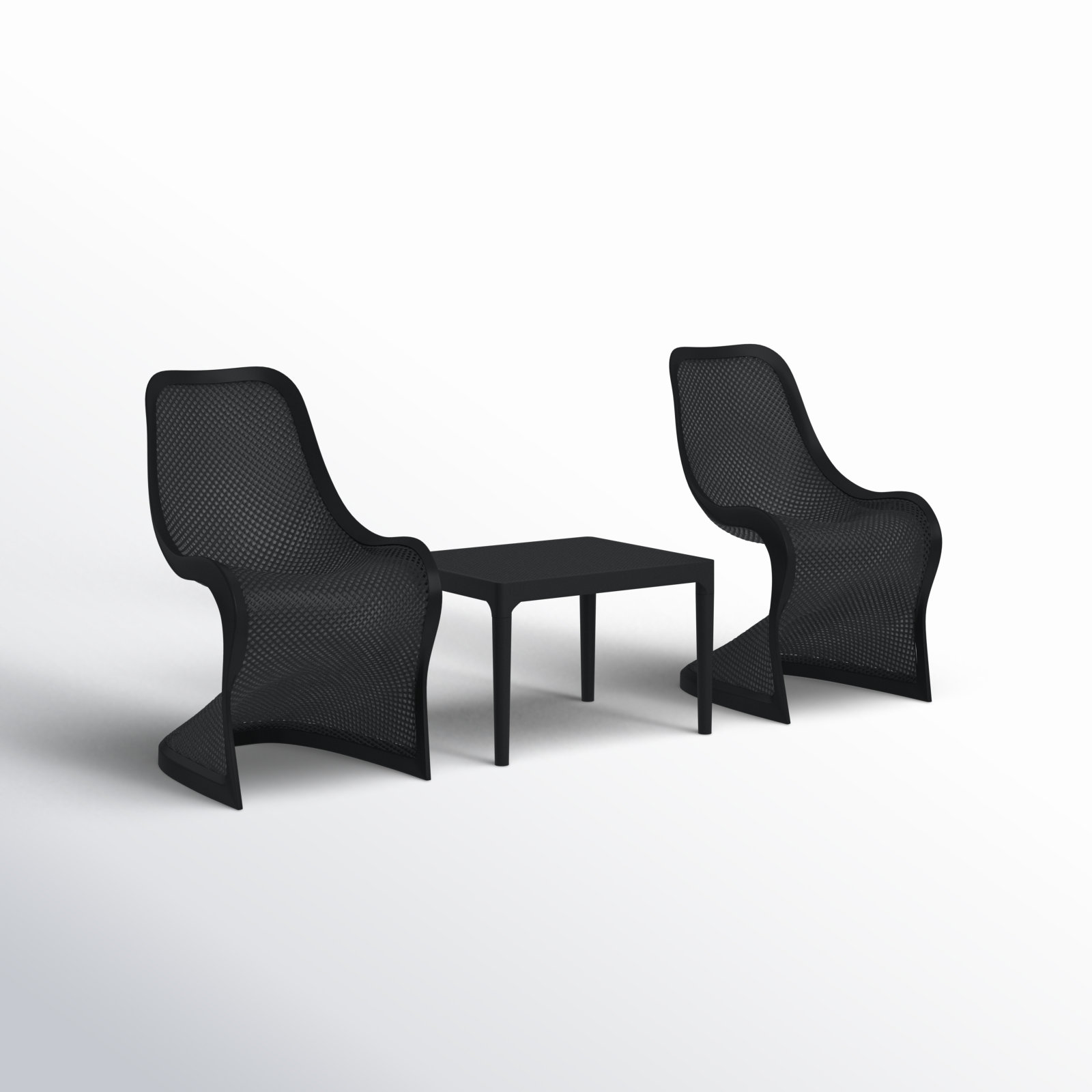 Nassau 2-Person Patio Seating Group, Black