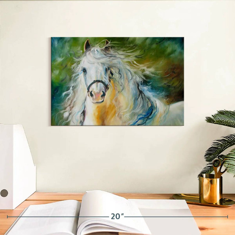 White Cloud The Andalusian Stallion, 8" H x 12" W