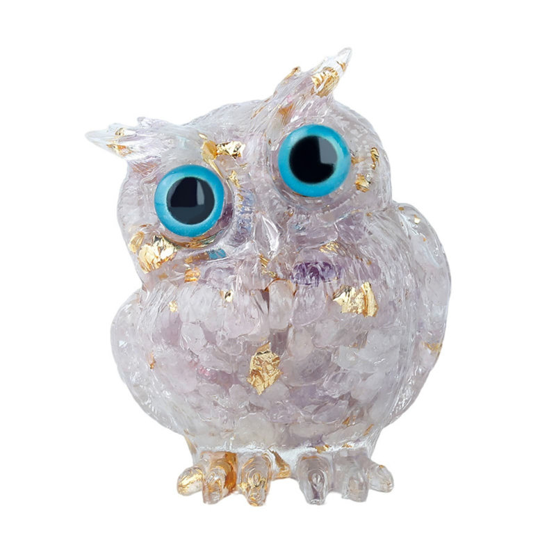 Natural Crystal  Owl Ornament