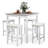 Ebern Designs 5 Pcs Bar Table Set Square Dining Table & 4 Pvc Leather Upholstered Bar Stools-1828303455