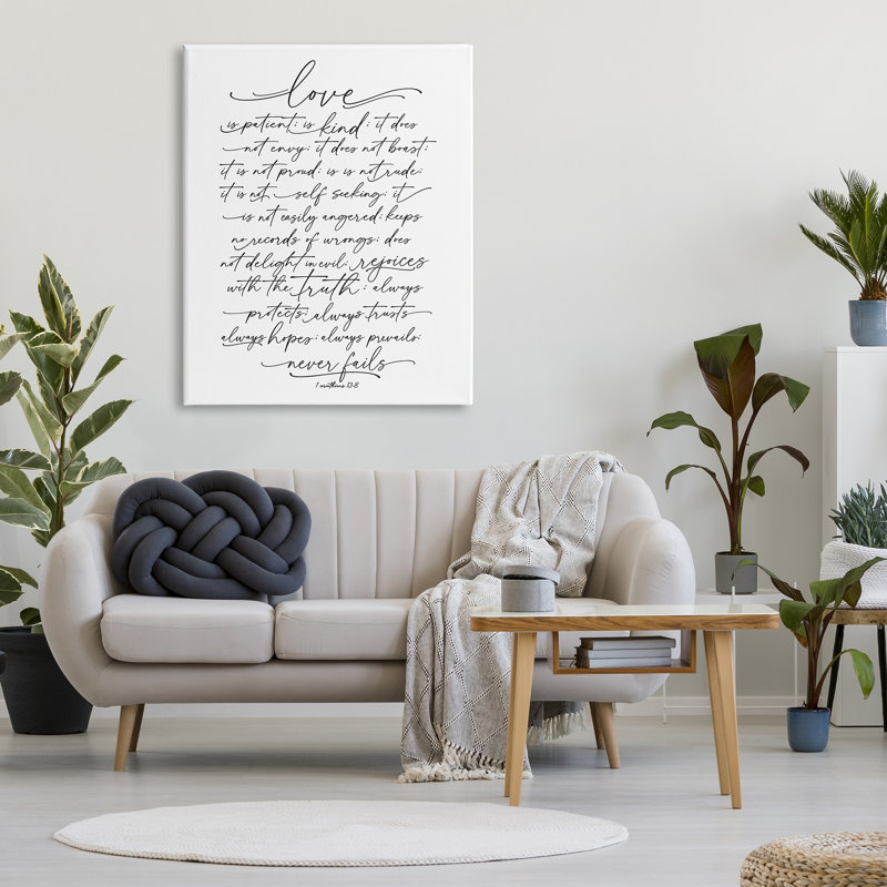 «Heartfelt Love Is Quote Classy Cursive» par Lettered and Lined - reproduction d'art sur toile tendue