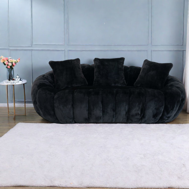 Grand canapé à motif floral, fausse fourrure ultra douce, sièges de salon modernes