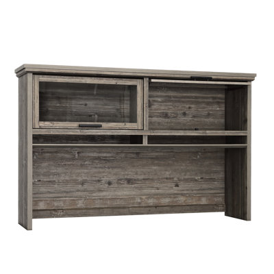 Finition brune avec 1 panneau qui est à la fois solide et léger, encadré - Les portes en verre trempé se verrouillent fermement, pour le rangement des articles de bureau personnel, l'installation simple et rapide avec moulures coulissantes, 43,8 po