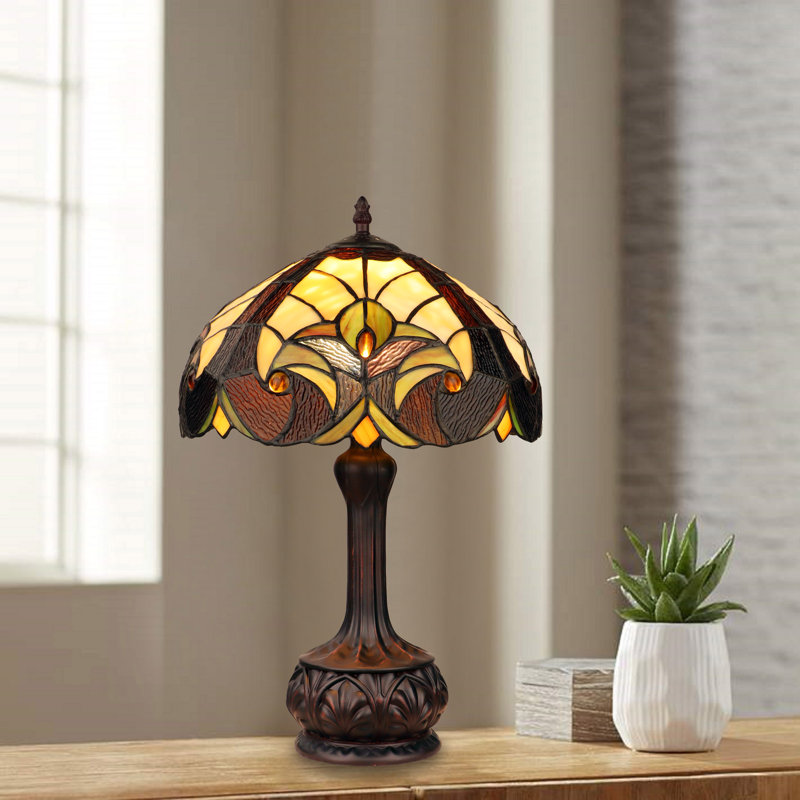 Victorian Resin Table Lamp, Yellow