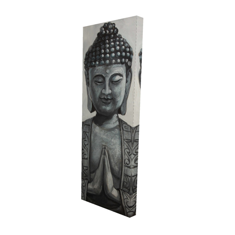 Asian Bedroom Gray Canvas Buddha - Home Decor Wall Art