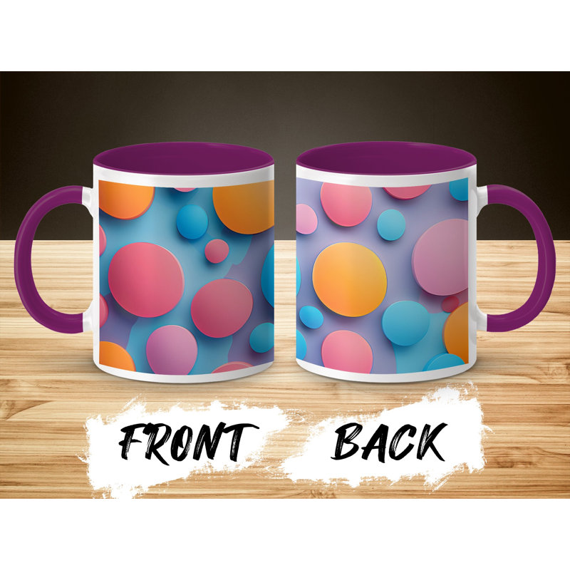 Polka Dot 11oz Accent Coffee Mug, Purple