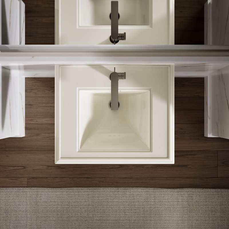 Memoirs  Pedestal Tall Bathroom Sink with Overflow, Biscuit, Single Hole 