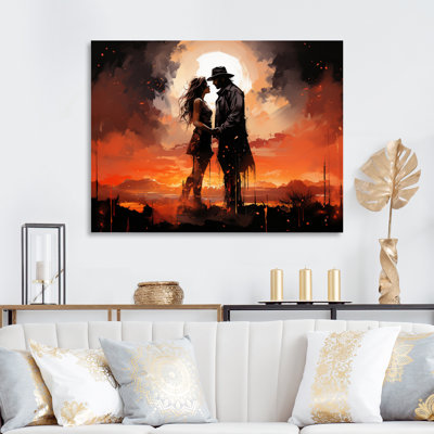 Cowboy Western Romance, reproduction d'art sur toile