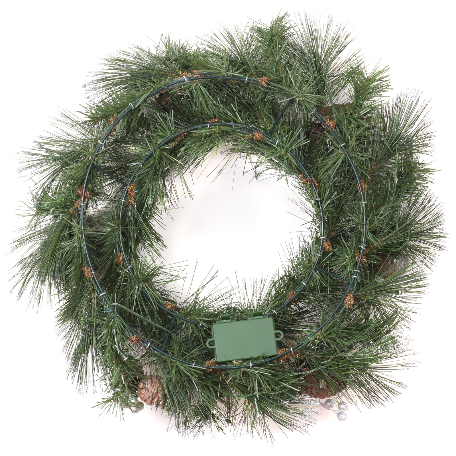The Holiday Aisle® 24" Whitter Pine Wreath with LED Lights