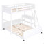 Lit simple superposé au dessus d'un lit double avec bureau-1753050135