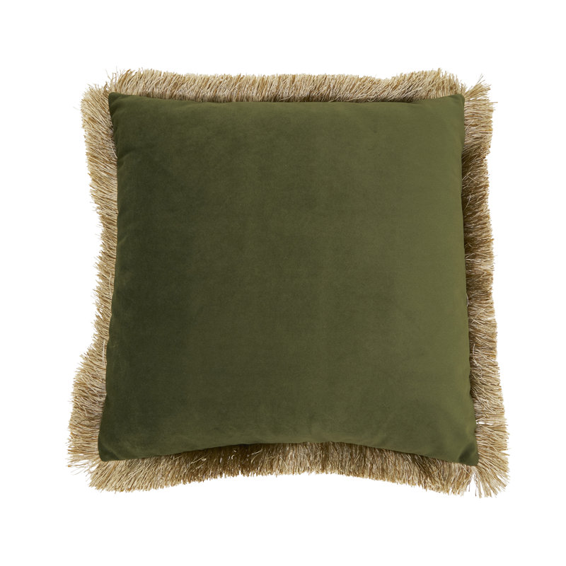 Coussin en velours, Vert, Duvet de canard