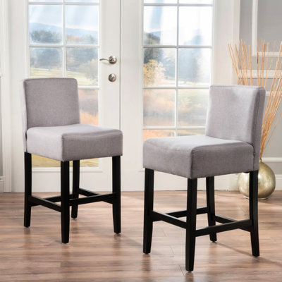 Tabouret de comptoir Kd de 2 po gris - l 17,75 po x l 23,2 po x H 37,73 po, structure en bois massif, revêtement 100% élégant pour toute illustration (2), style intérieur