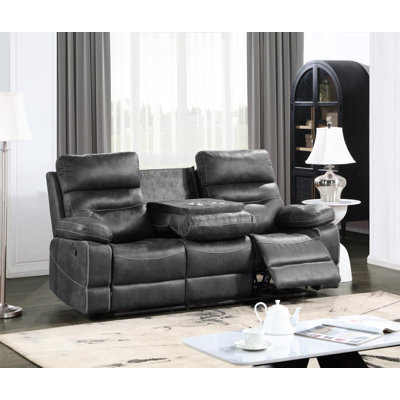 Upholstered Home Theater Seating with Cup Holder