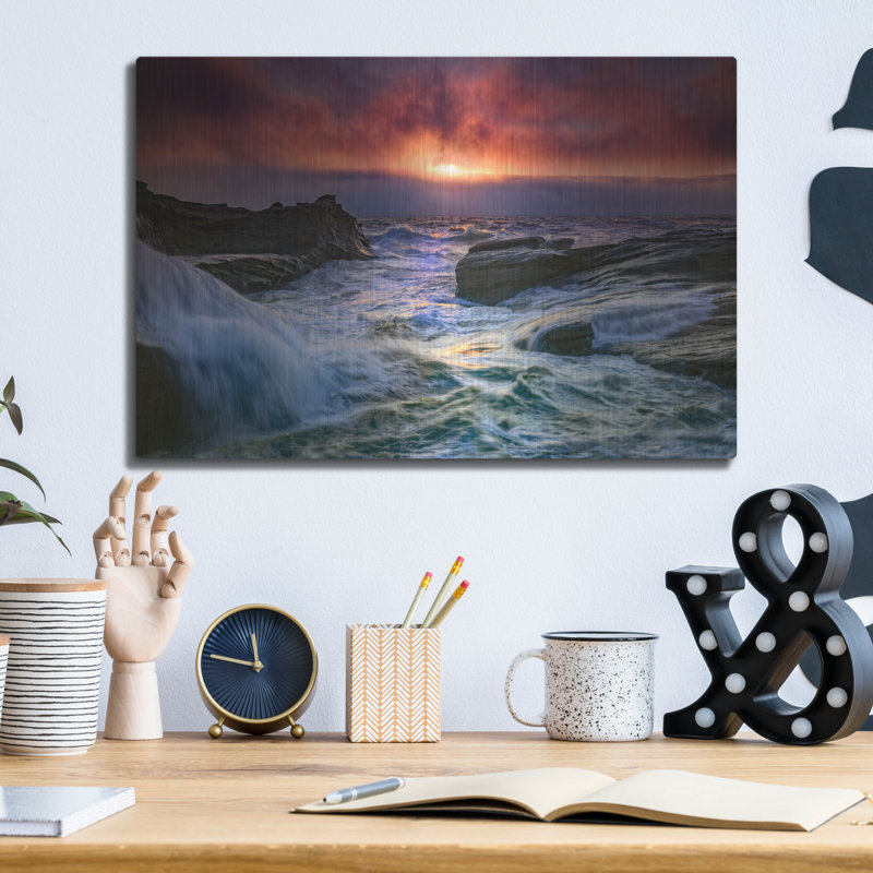 Beachcrest Home ™ «Tumult» par Rick Berk, art mural en métal, H 12 po x l 16 po