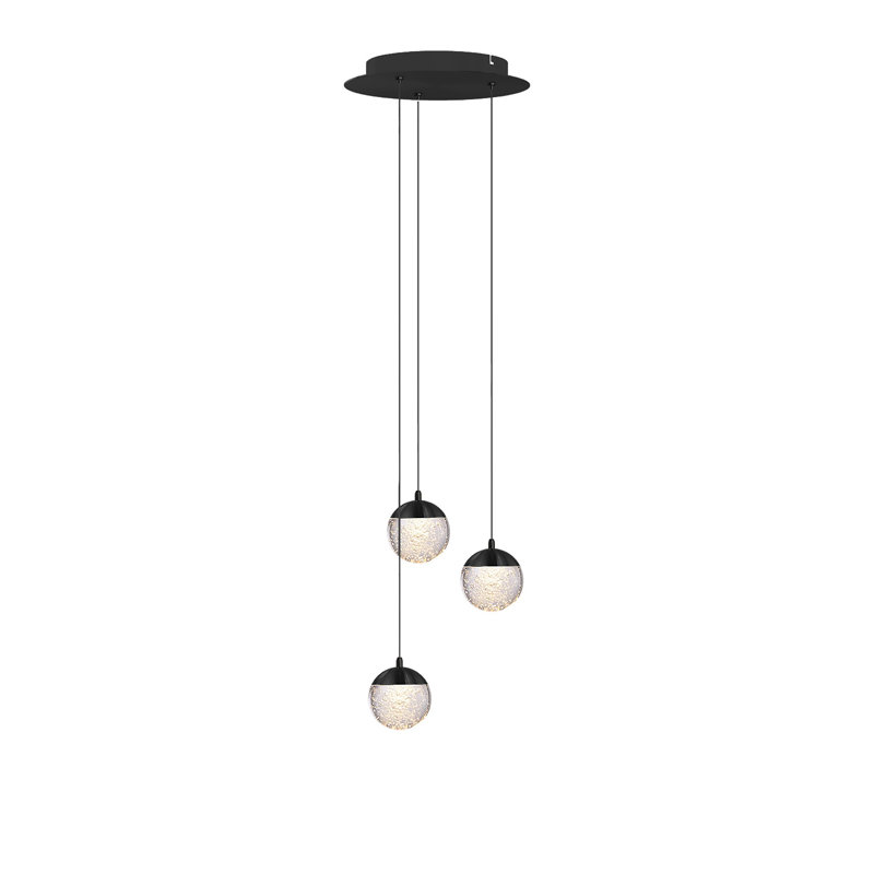 Heatherly 3 - Light Cluster Pendant, Black