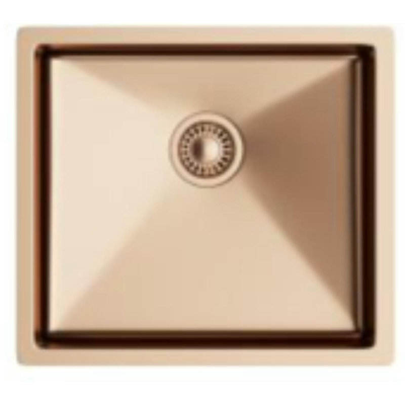 Ukinox 440mm W Single Bowl Stainless Steel Kitchen Sink, Rose Gold