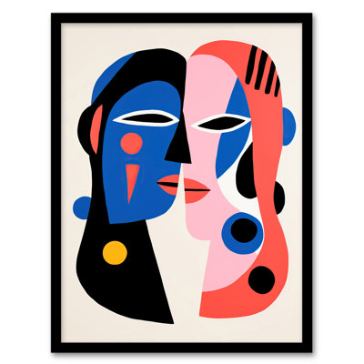 Just The Two Of Us Couple In Love Abstract Cubist - Single Picture Frame Print
