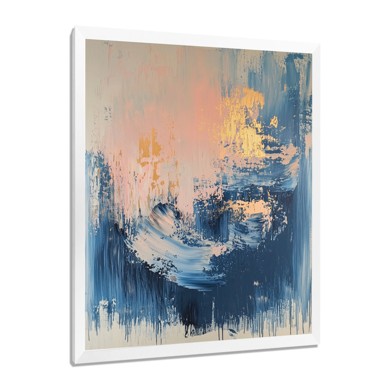 Orrville - art mural abstrait, H 20 po x l 12 po, Reproduction encadrée d'une seule photo, Blanc