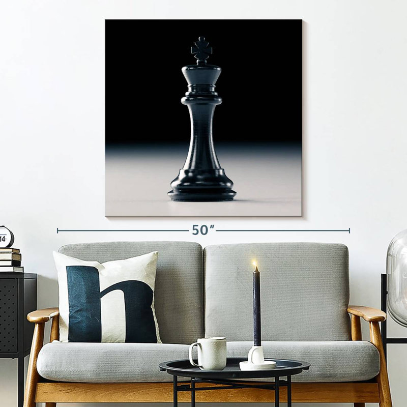Senne Black Chess King, 33" H x 33" W