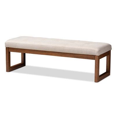 Banc rembourré en bois brun noyer Veronica