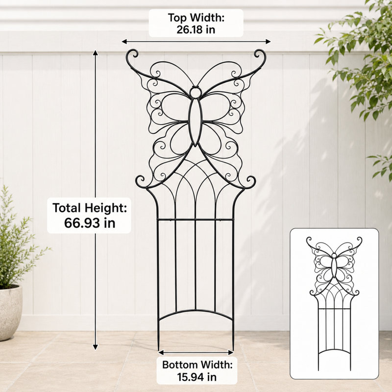 Tonnelle de jardin en métal Butterfly pour plantes grimpantes