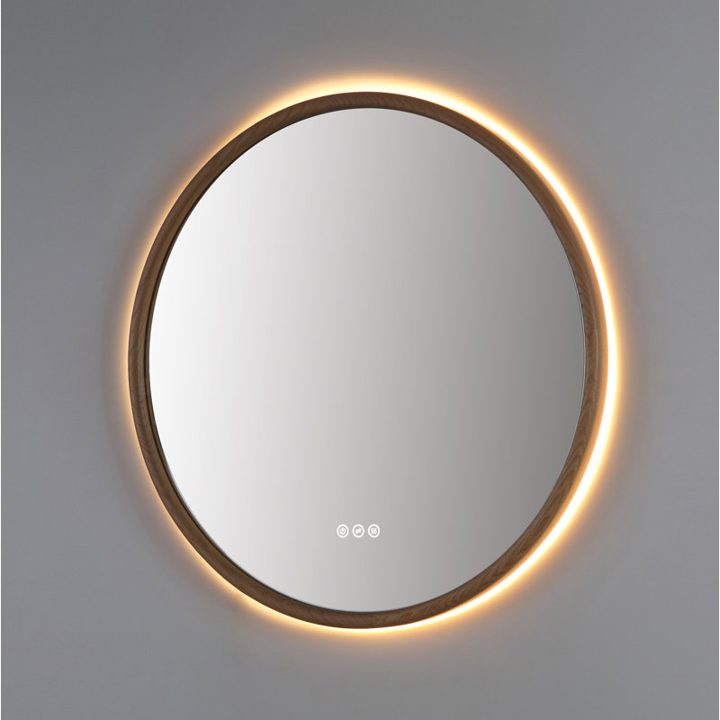 Zen LED Mirror, 29.52" x 29.52", Round, Whitewash