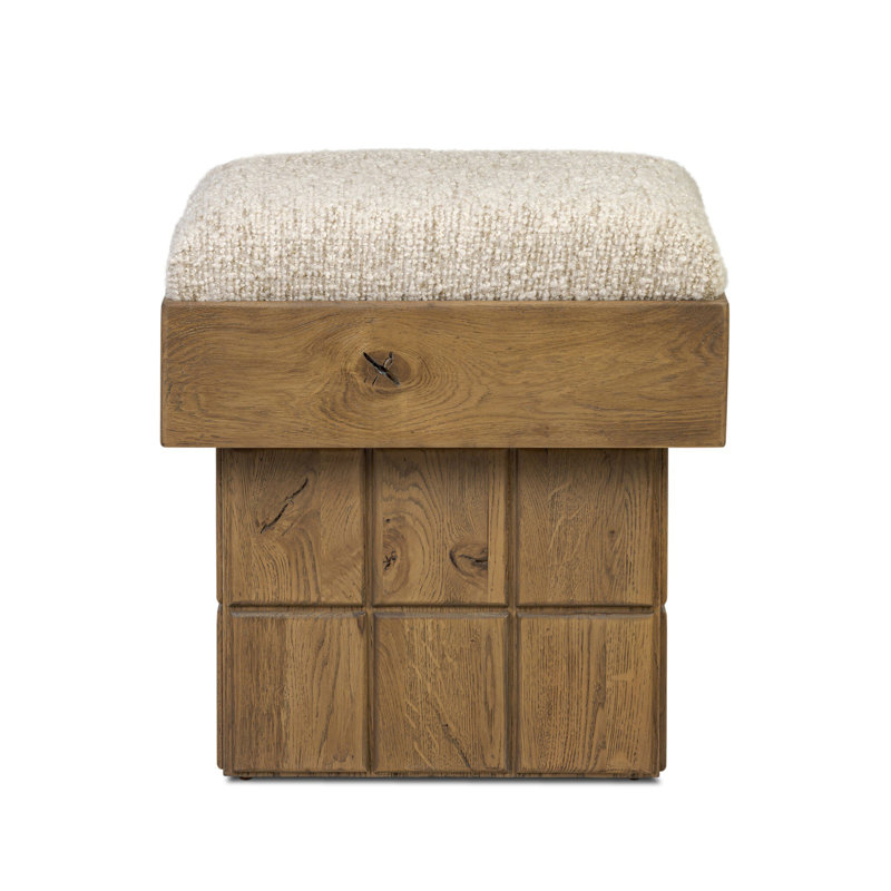 Kubi Upholstered Accent Stool, Ivan Stone