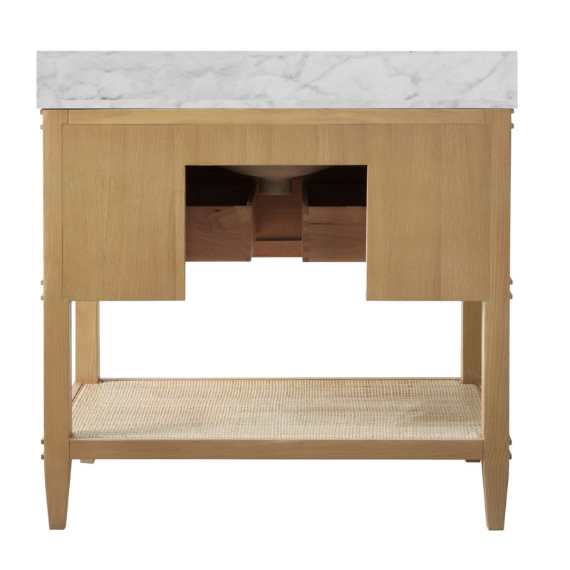Cutler 36.5'' W Single Vanity, Brown/Ivory, 37"