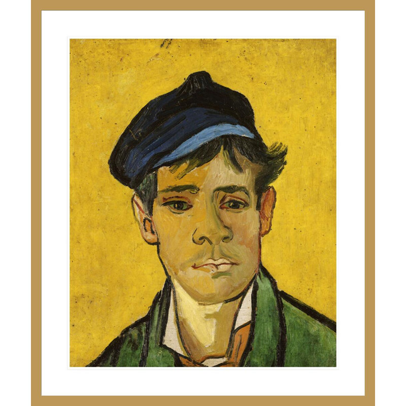 «Young Man with a Hat» par Vincent van Gogh, impression giclée encadrée, H 39,52 po x l 33,5 po