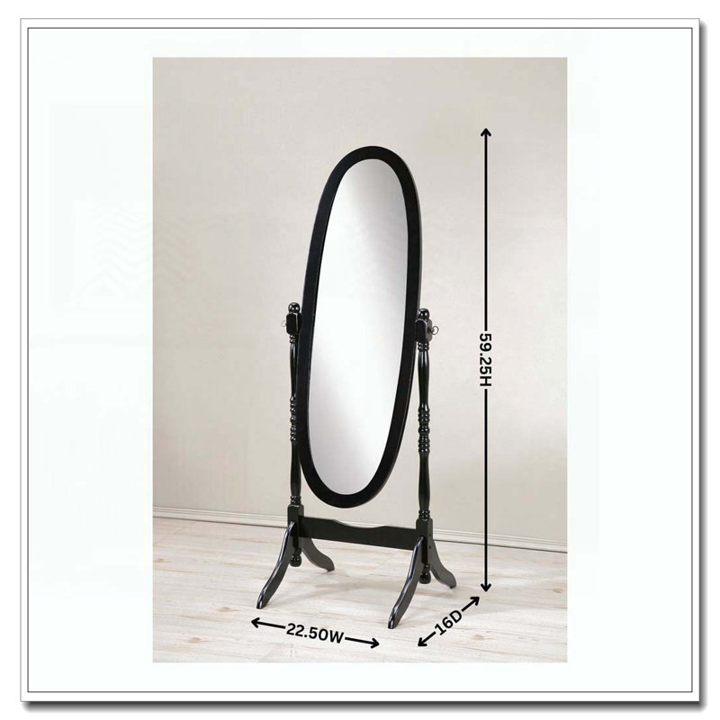 Miroir de plancher en bois, Rose