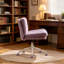 Fauteuil de bureau plus large avec siège de meuble-lavabo pivotant réglable en simili alpaca moelleux pour chambre de bureau à domicile (violet)-1199433632-1199433635